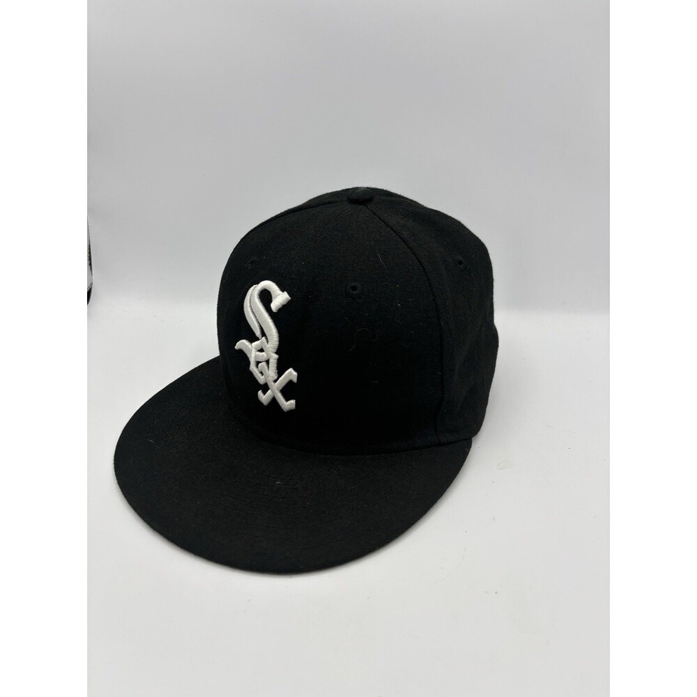 Chicago White Sox Black New Era 59Fifty Fitted Size 7 Hat Cap Made In USA